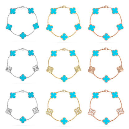 [Stellar Jewelry] CLOVER 5 MOTIF TURQUOISE BRACELET COLLECTION