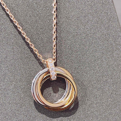 [Stellar Jewelry]TRINITY NECKLACE GOLD  DIAMONDS