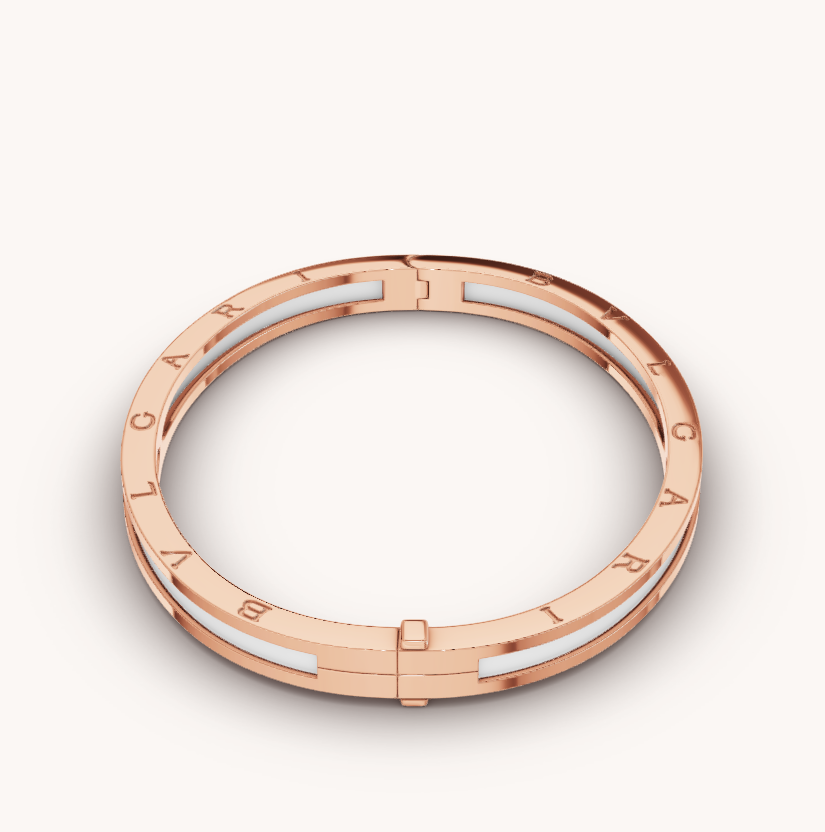 [Stellar Jewelry]ZERO 1 PINK GOLD WITH WHITE CERAMIC BRACELET