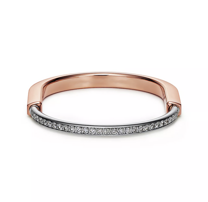 [Stellar jewels]LOCK BRACELET ROSE AND WHITE GOLD DIAMOND