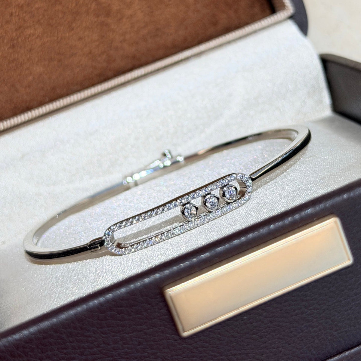 [Stellar Jewelry]Move Pavé Diamond Bangle Bracelet M