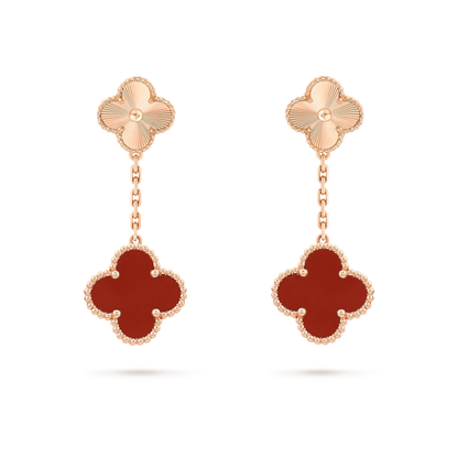 [Stellar Jewelry]CLOVER 2 MOTIF  LASER CARNELIAN EARRINGS