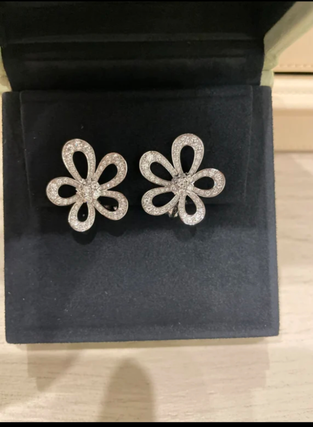 [Stellar Jewelry]Flowerlace Diamond Pavé Earrings