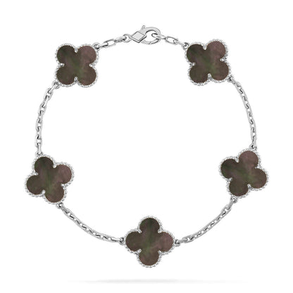 [Stellar Jewelry] CLOVER 5 MOTIF GRAY MOP BRACELET COLLECTION