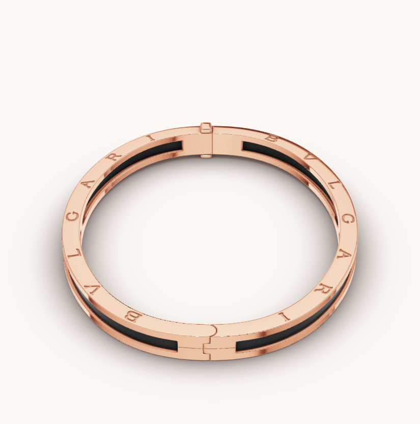 [Stellar Jewelry]ZERO 1 PINK GOLD WITH BLACK CERAMIC BRACELET