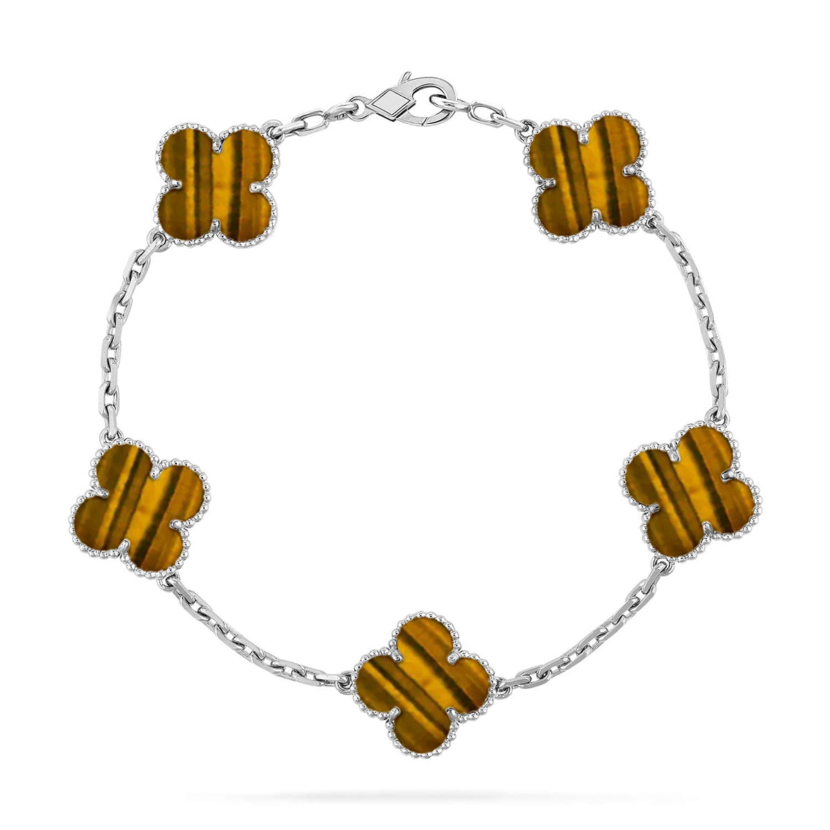 [Stellar Jewelry] CLOVER 5 MOTIFS TIGER EYE BRACELET COLLECTION