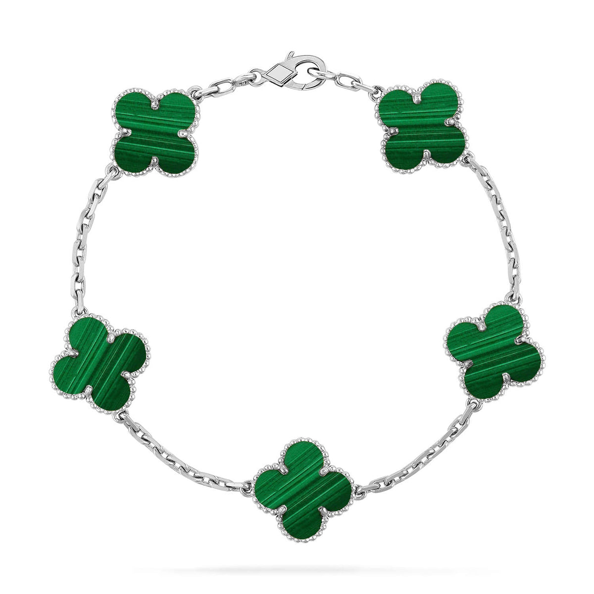 [Stellar Jewelry] CLOVER 5 MOTIF MALACHITE BRACELET COLLECTION