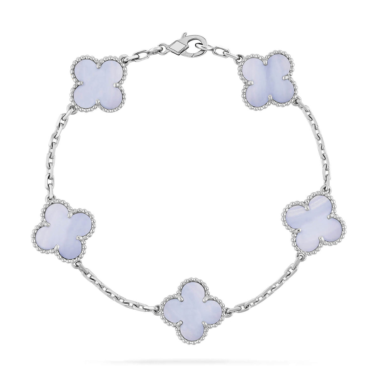 [Stellar Jewelry] CLOVER 5 MOTIF PURPLE CHALCEDONY BRACELET COLLECTION