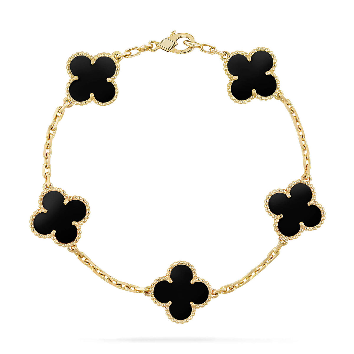 [Stellar Jewelry] CLOVER 5 MOTIF ONYXS BRACELET COLLECTION