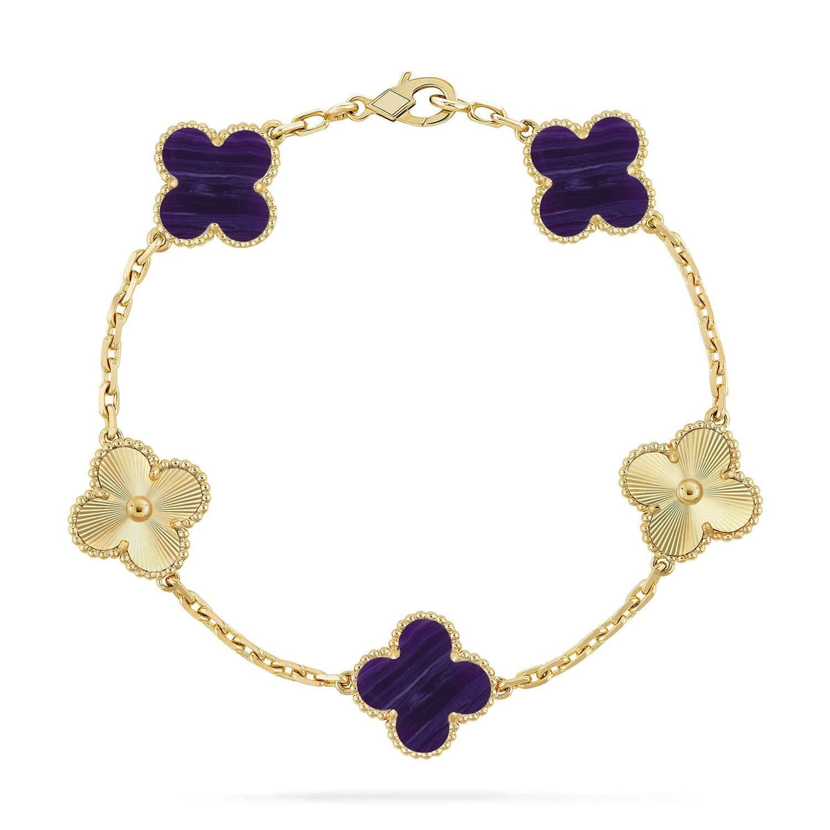 [Stellar Jewelry]CLOVER 5 MOTIF PURPLE STRIPES BRACELET COLLECTION