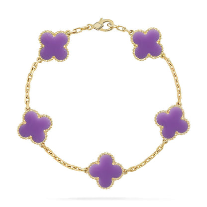 [Stellar Jewelry]CLOVER 5 MOTIF LIGHT PURPLE BRACELET COLLECTION