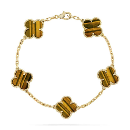[Stellar Jewelry] CLOVER 5 MOTIFS TIGER EYE BRACELET COLLECTION