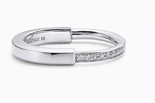 [Stellar Jewelry]“Tiffany & Co. Tiffany Lock Half-Pavé Open Ring”