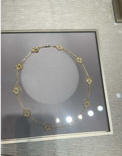 [Stellar Jewelry Jewelry]CLOVER 10 MOTIFS  Gold Diamond  NECKLACE