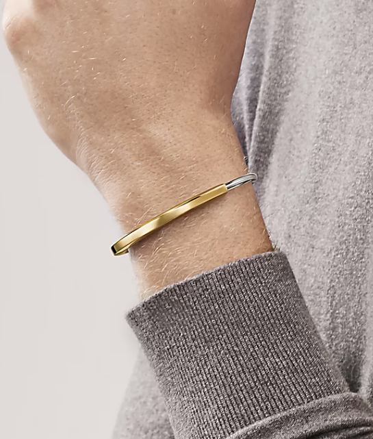 [Stellar jewels]LOCK BRACELET YELLOW AND WHITE GOLD