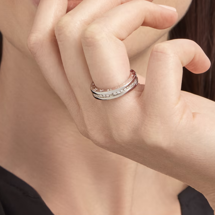[Stellar Jewelry]ZERO 1 ONE-BAND PAVED DIAMONDS ON THE SPIRAL RING