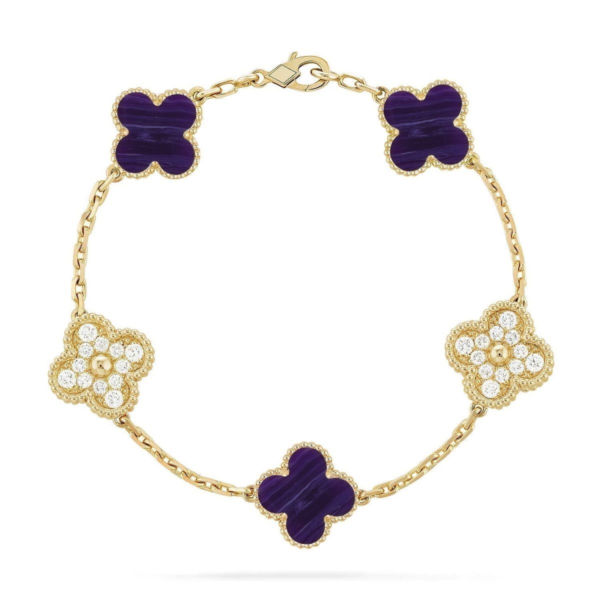 [Stellar Jewelry]CLOVER 5 MOTIF PURPLE STRIPES BRACELET COLLECTION