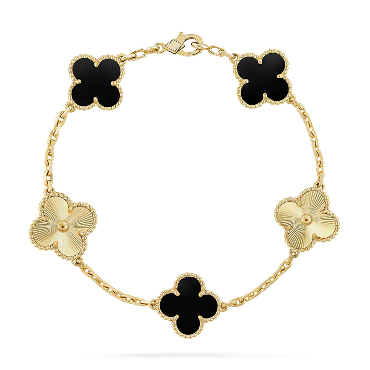 [Stellar Jewelry] CLOVER 5 MOTIF ONYXS BRACELET COLLECTION