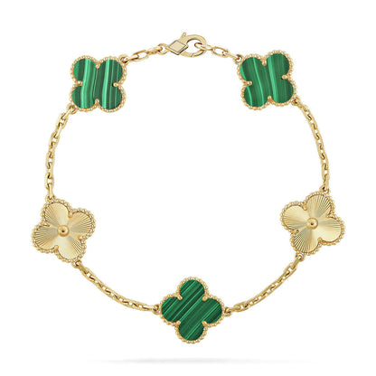 [Stellar Jewelry] CLOVER 5 MOTIF MALACHITE BRACELET COLLECTION