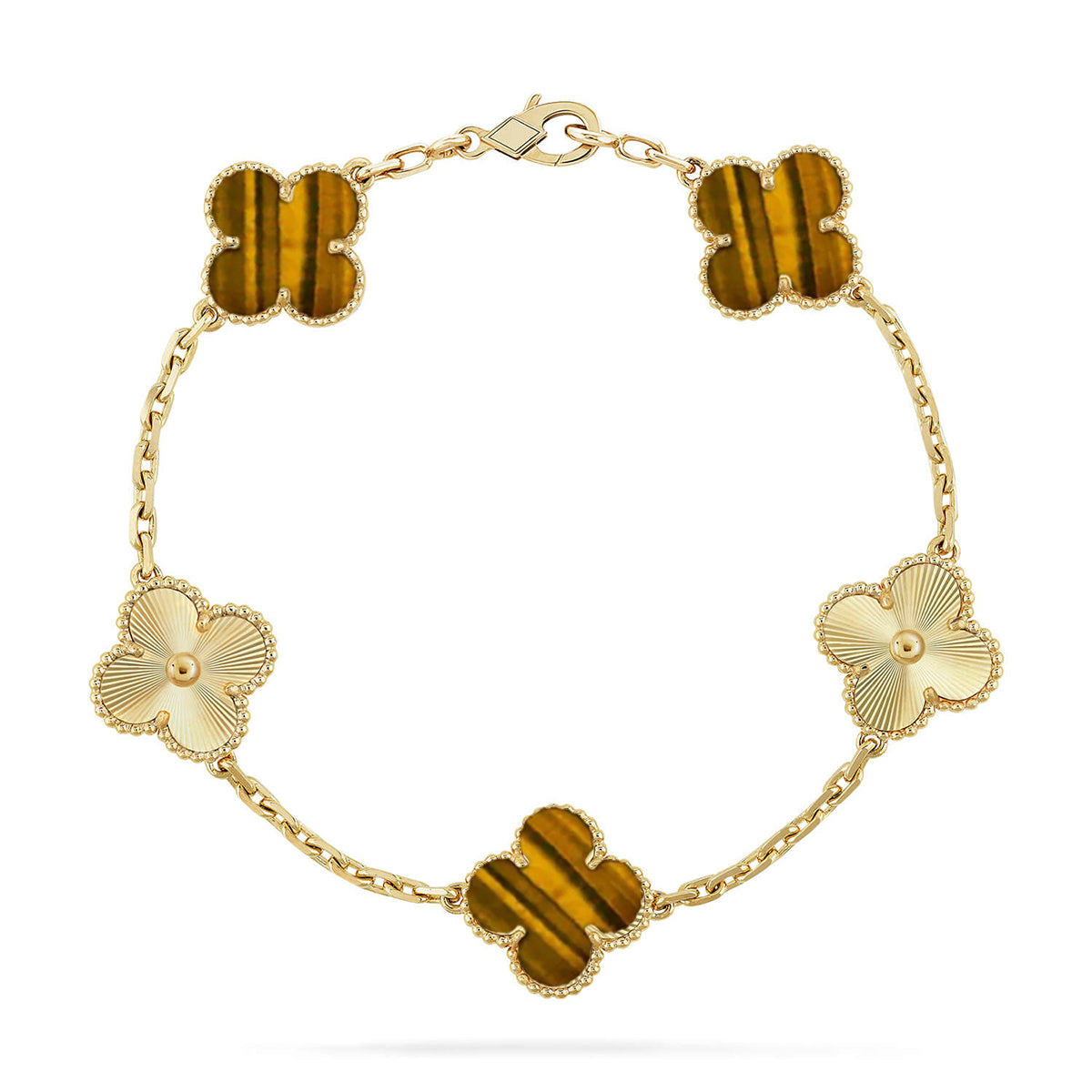 [Stellar Jewelry] CLOVER 5 MOTIFS TIGER EYE BRACELET COLLECTION