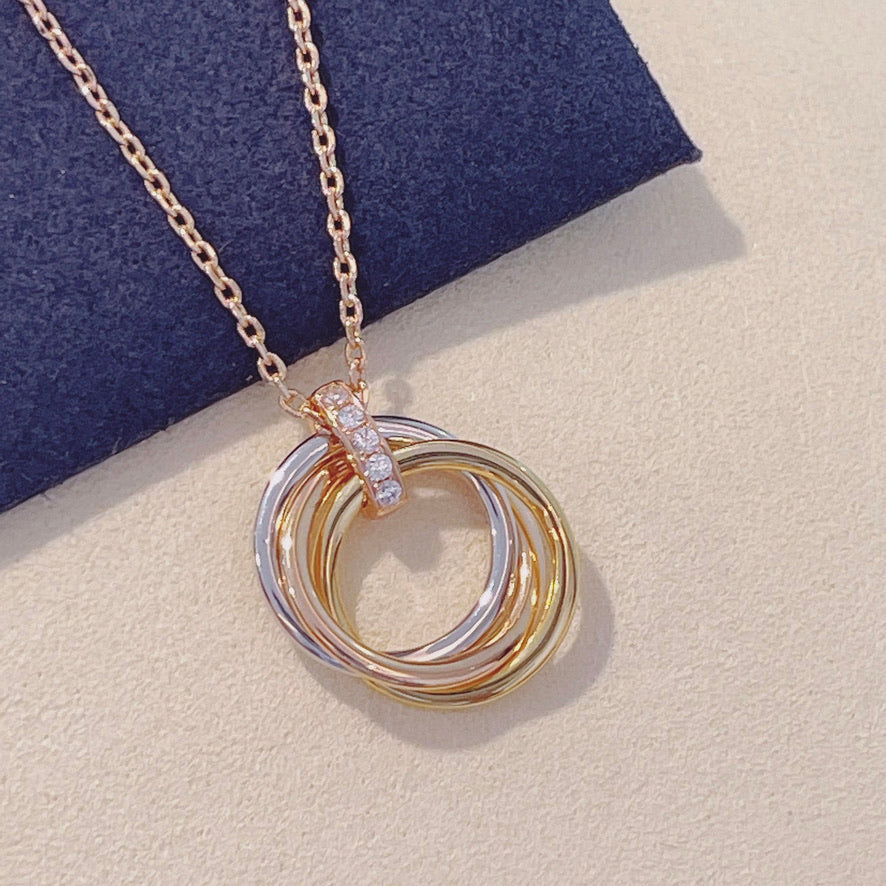[Stellar Jewelry]TRINITY NECKLACE GOLD  DIAMONDS