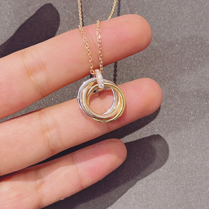 [Stellar Jewelry]TRINITY NECKLACE GOLD  DIAMONDS