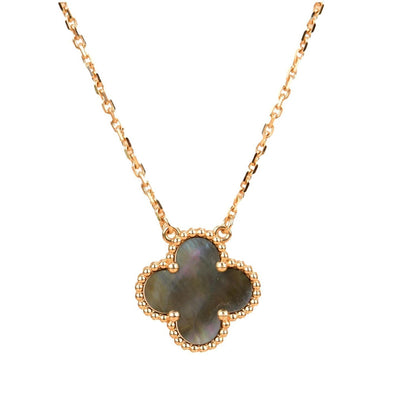 [Stellar Jewelry]CLOVER 15MM  GRAY MOTHER OF PEARL NECKLACE