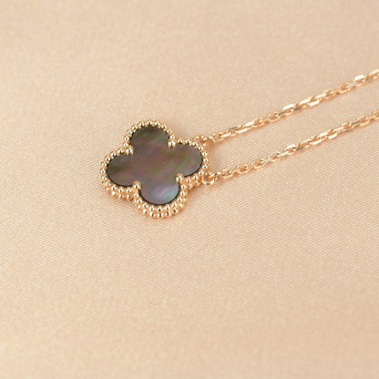 [Stellar Jewelry]CLOVER 15MM  GRAY MOTHER OF PEARL NECKLACE