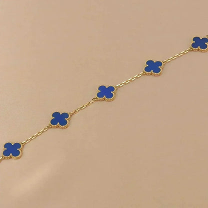 [Stellar Jewelry] CLOVER 5 MOTIF BLUE AGATE BRACELET COLLECTION