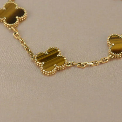 [Stellar Jewelry] CLOVER 5 MOTIFS TIGER EYE BRACELET COLLECTION