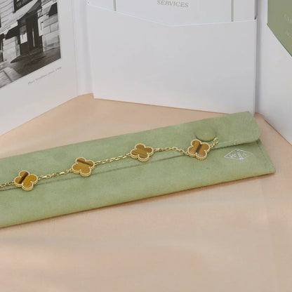 [Stellar Jewelry] CLOVER 5 MOTIFS TIGER EYE BRACELET COLLECTION