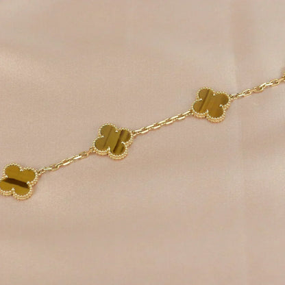 [Stellar Jewelry] CLOVER 5 MOTIFS TIGER EYE BRACELET COLLECTION