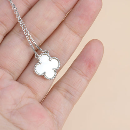 [Stellar Jewelry]CLOVER  15MM WHITE MOTHER-OF-PEARL SILVER