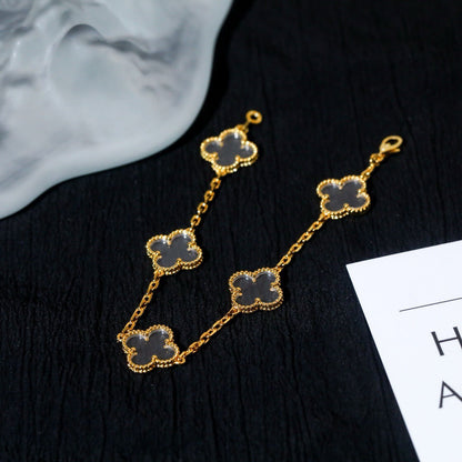 [Stellar Jewelry]CLOVER 5 MOTIF ROCK CRYSTAL BRACELET