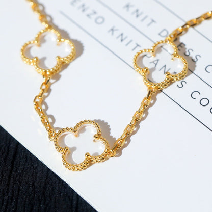 [Stellar Jewelry]CLOVER 5 MOTIF ROCK CRYSTAL BRACELET
