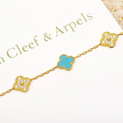 [Stellar Jewelry] CLOVER 5 MOTIF TURQUOISE BRACELET COLLECTION