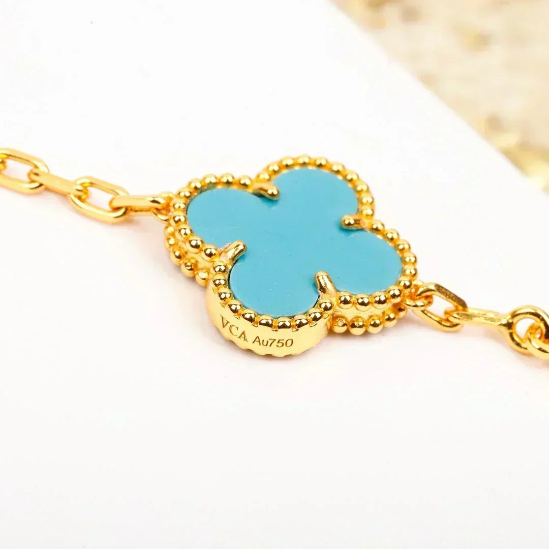 [Stellar Jewelry] CLOVER 5 MOTIF TURQUOISE BRACELET COLLECTION