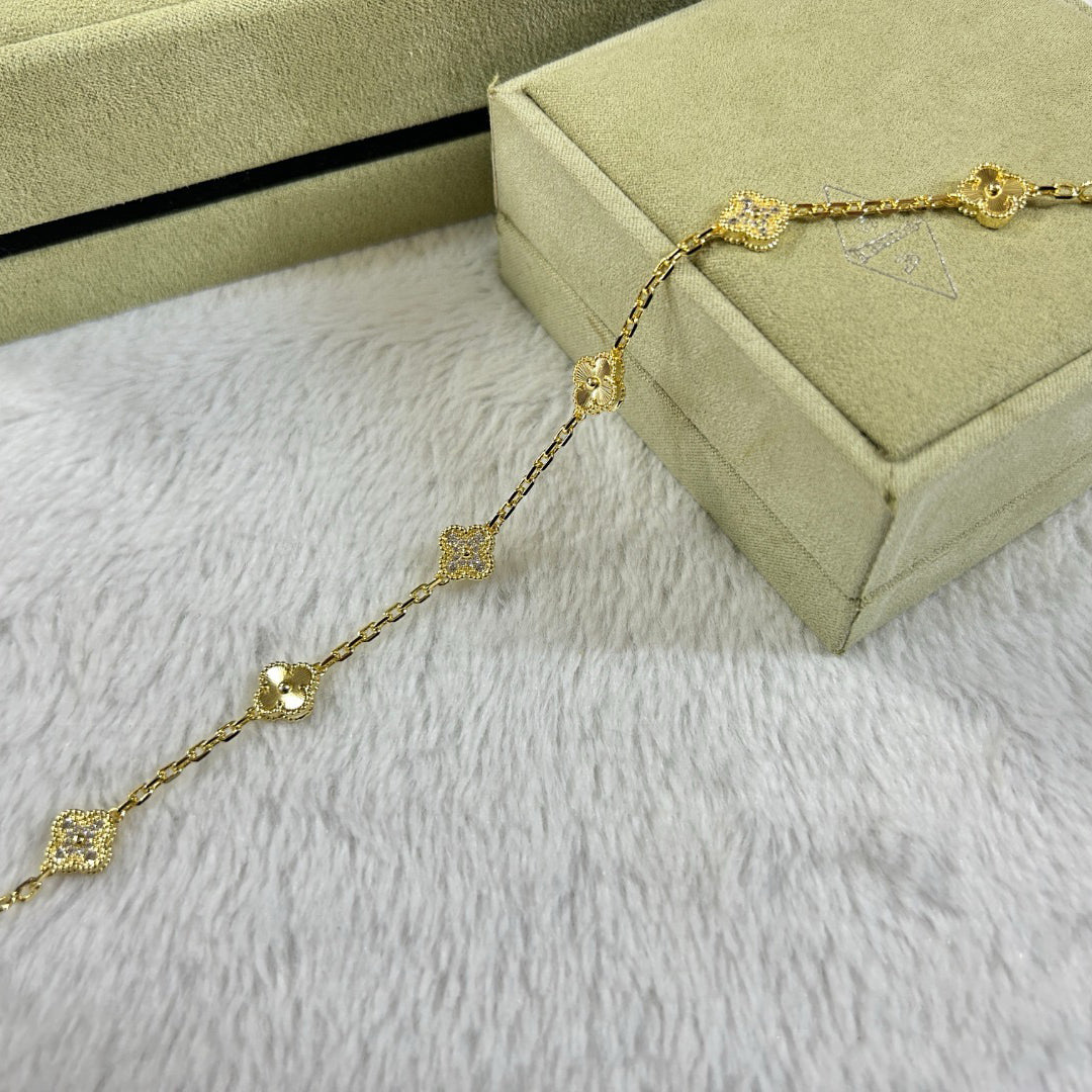 [Stellar Jewelry]CLOVER 6 MOTIF DIAMOND LASER BRACELET
