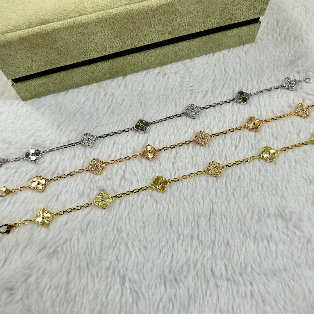 [Stellar Jewelry]CLOVER 6 MOTIF DIAMOND LASER BRACELET