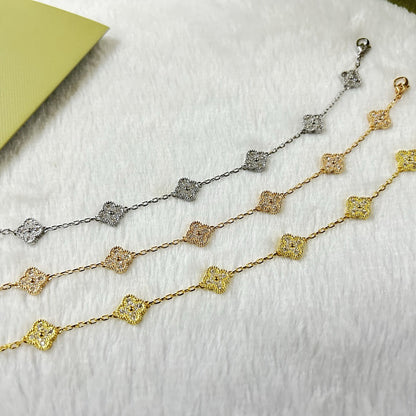 [Stellar Jewelry]CLOVER 6 MOTIF DIAMOND BRACELET