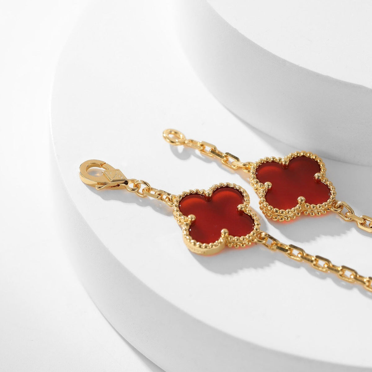 [Stellar Jewelry]CLOVER 10 MOTIFS CARNELIAN NECKLACE