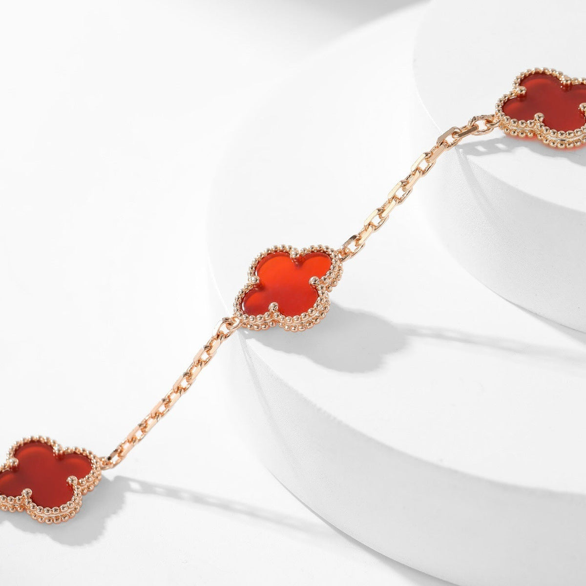 [Stellar Jewelry]CLOVER 10 MOTIFS CARNELIAN NECKLACE