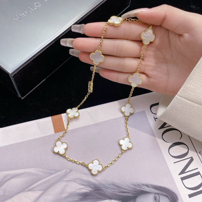[Stellar Jewelry]CLOVER 10 MOTIFS WHITE MOTHER OF PEARL NECKLACE