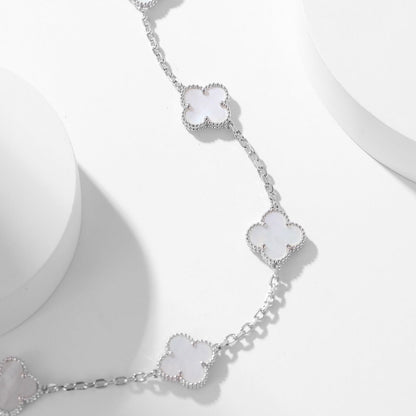 [Stellar Jewelry]CLOVER 10 MOTIFS WHITE MOTHER OF PEARL NECKLACE