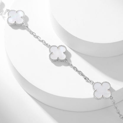 [Stellar Jewelry]CLOVER 10 MOTIFS WHITE MOTHER OF PEARL NECKLACE