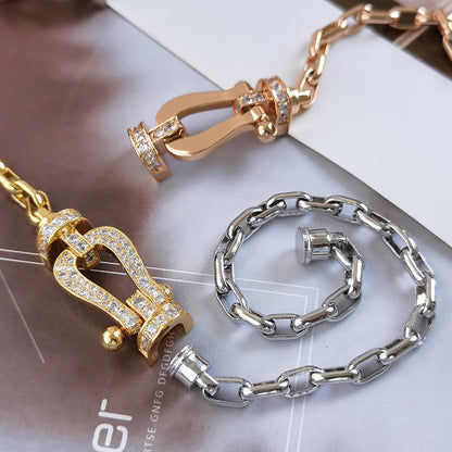 [Stellar Jewelry]FORCE LARGE HORSESHOE CLASP  METAL BRACELET