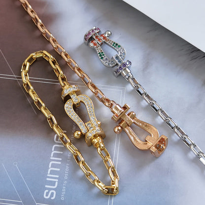 [Stellar Jewelry]FORCE LARGE HORSESHOE CLASP  METAL BRACELET