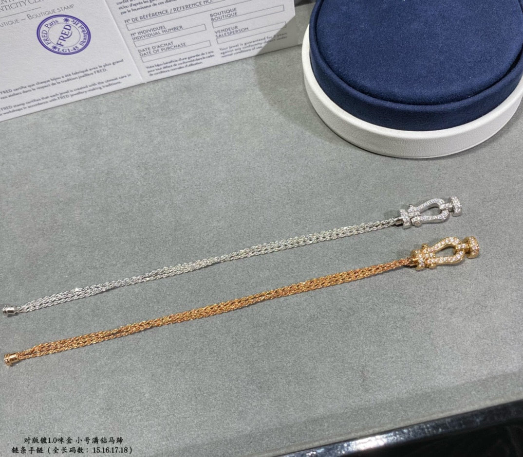 [Stellar Jewelry]FORCE SMALL HORSESHOE  DIAMOND CHAIN ROPE BRACELET