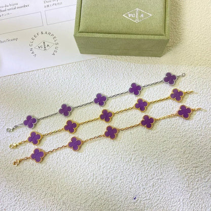 [Stellar Jewelry] CLOVER 5 MOTIF VIOLET BRACELET COLLECTION