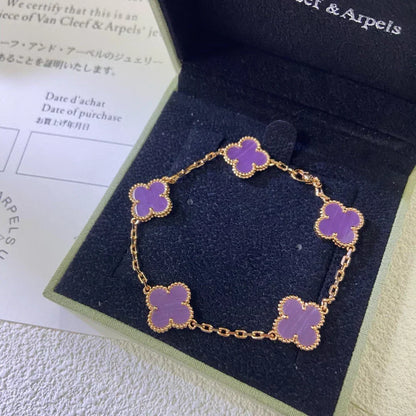 [Stellar Jewelry] CLOVER 5 MOTIF VIOLET BRACELET COLLECTION